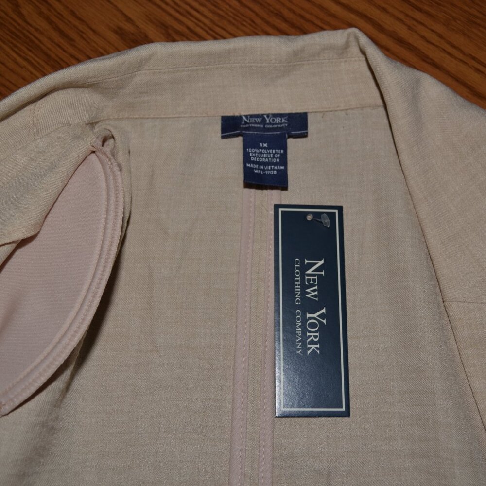 New York Clothing NEW Stone Embroidered 3/4 sleeve Open blazer jacket 1X - Picture 8 of 8
